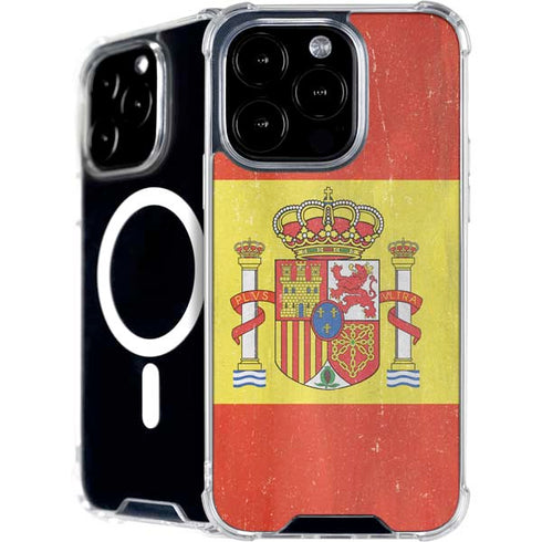 Spain Flag Distressed iPhone 16 Pro MagSafe Case